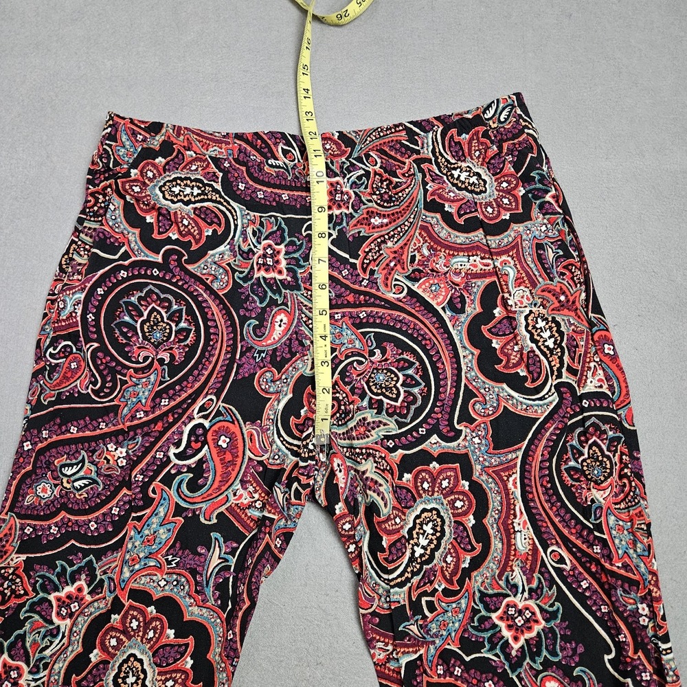 J. Jill Pants Size M‎ Paisley Capris Crop Wide Leg Boho Pull on Rayon Flowy - Picture 3 of 9